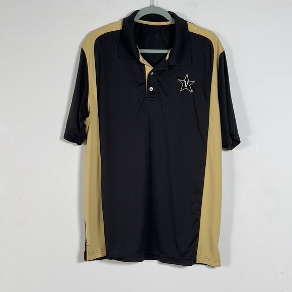 Vanderbilt Commodors Performance Polo Shirt Mens Sz XL Black Mustard - Picture 3 of 9